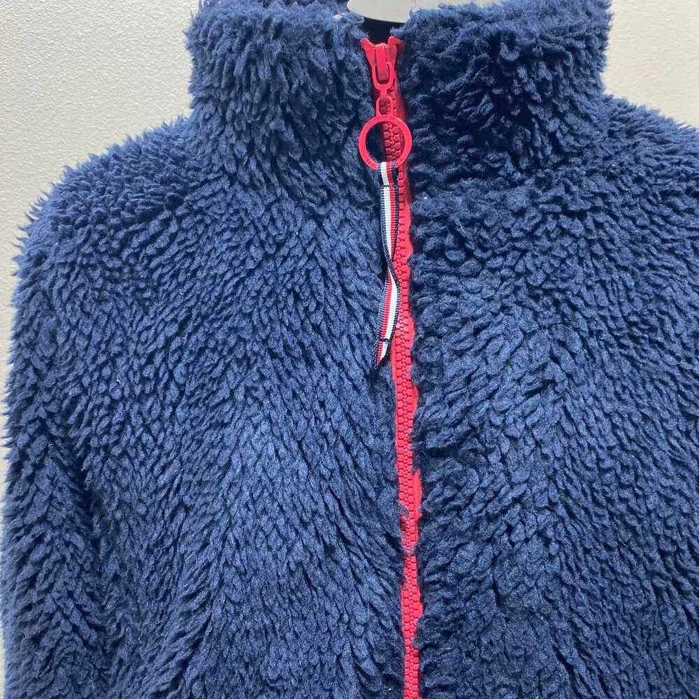 Tommy Hilfiger Women's Big Logo Color-Block Sherpa Full Zip Size Large Jacket - Picture 3 of 10